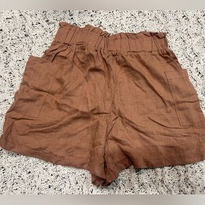 Stylish High Waist Brown Women's Shorts
